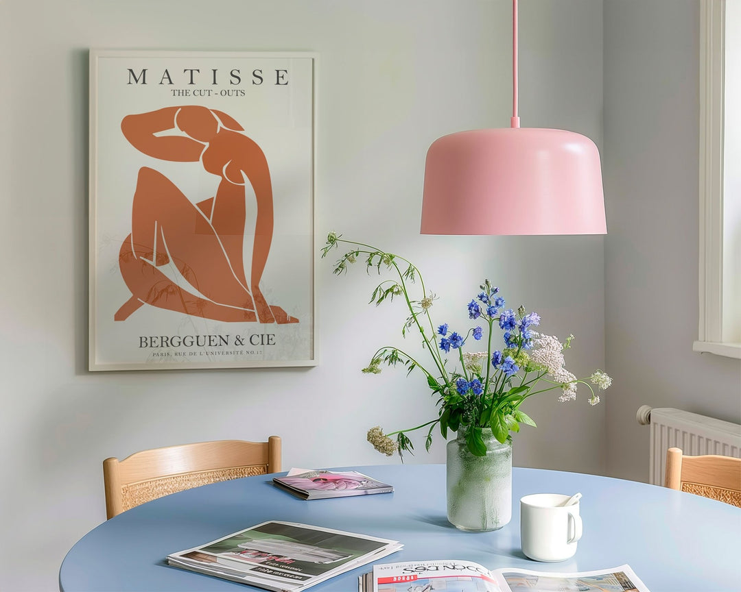 Orange Henri Matisse Lady Papier Decoupes,livingroom,timber border