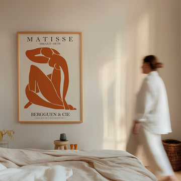 Orange Henri Matisse Lady Papier Decoupes,livingroom,timber border