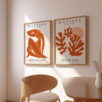 Orange Matisse Papier Decoupes & Ville De Paris Set of 2 wall - art - picture - poster