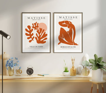 Orange Matisse Papier Decoupes & Ville De Paris Set of 2 wall - art - picture - poster