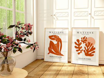Orange Matisse Papier Decoupes & Ville De Paris Set of 2 wall - art - picture - poster