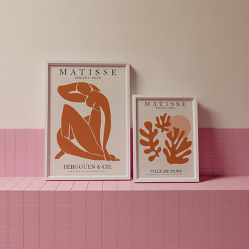 Orange Matisse Papier Decoupes & Ville De Paris Set of 2 wall - art - picture - poster