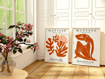 Orange Matisse Papier Decoupes & Ville De Paris Set of 2 wall - art - picture - poster