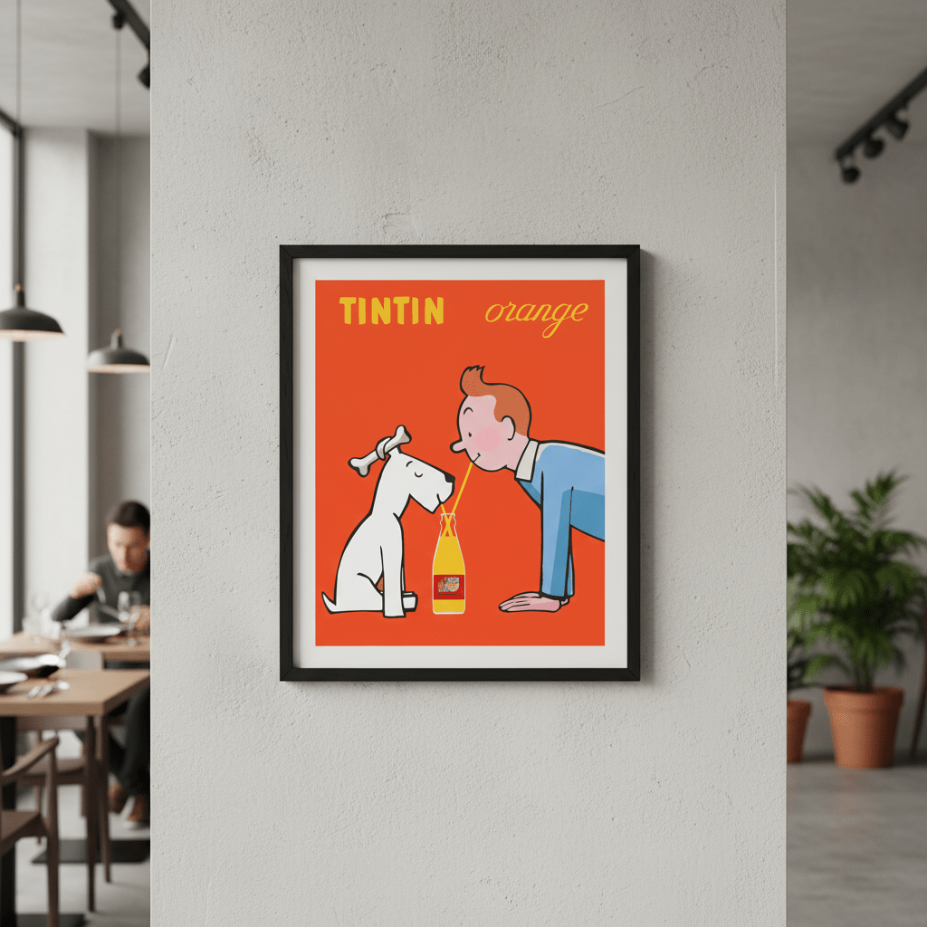 Orange Soda TinTin Wall Art Portrait Vintage Print wall - art - picture - poster