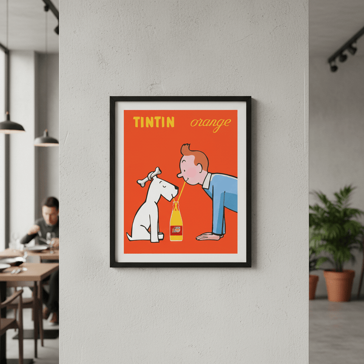Orange Soda TinTin Wall Art Portrait Vintage Print wall - art - picture - poster