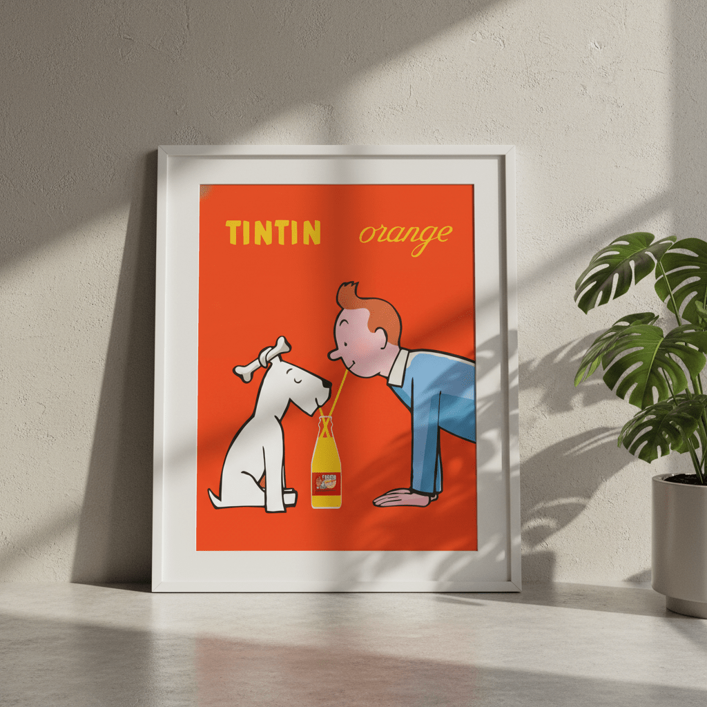 Orange Soda TinTin Wall Art Portrait Vintage Print wall - art - picture - poster