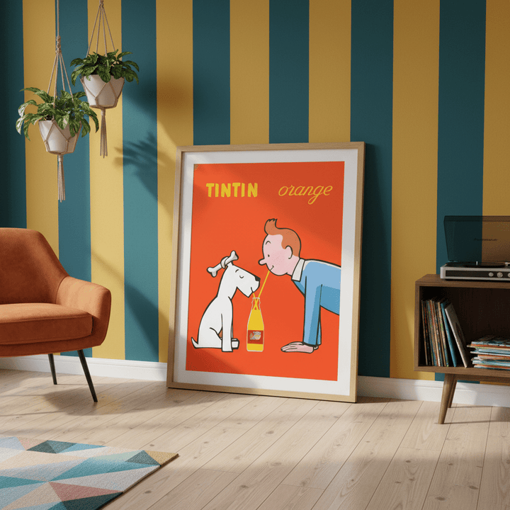 Orange Soda TinTin Wall Art Portrait Vintage Print wall - art - picture - poster