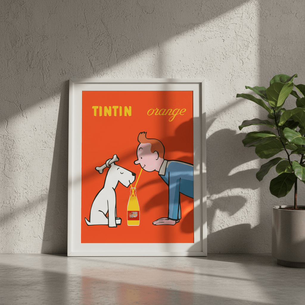 Orange Soda TinTin Wall Art Portrait Vintage Print wall - art - picture - poster