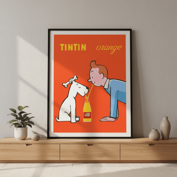 Orange Soda TinTin Wall Art Portrait Vintage Print