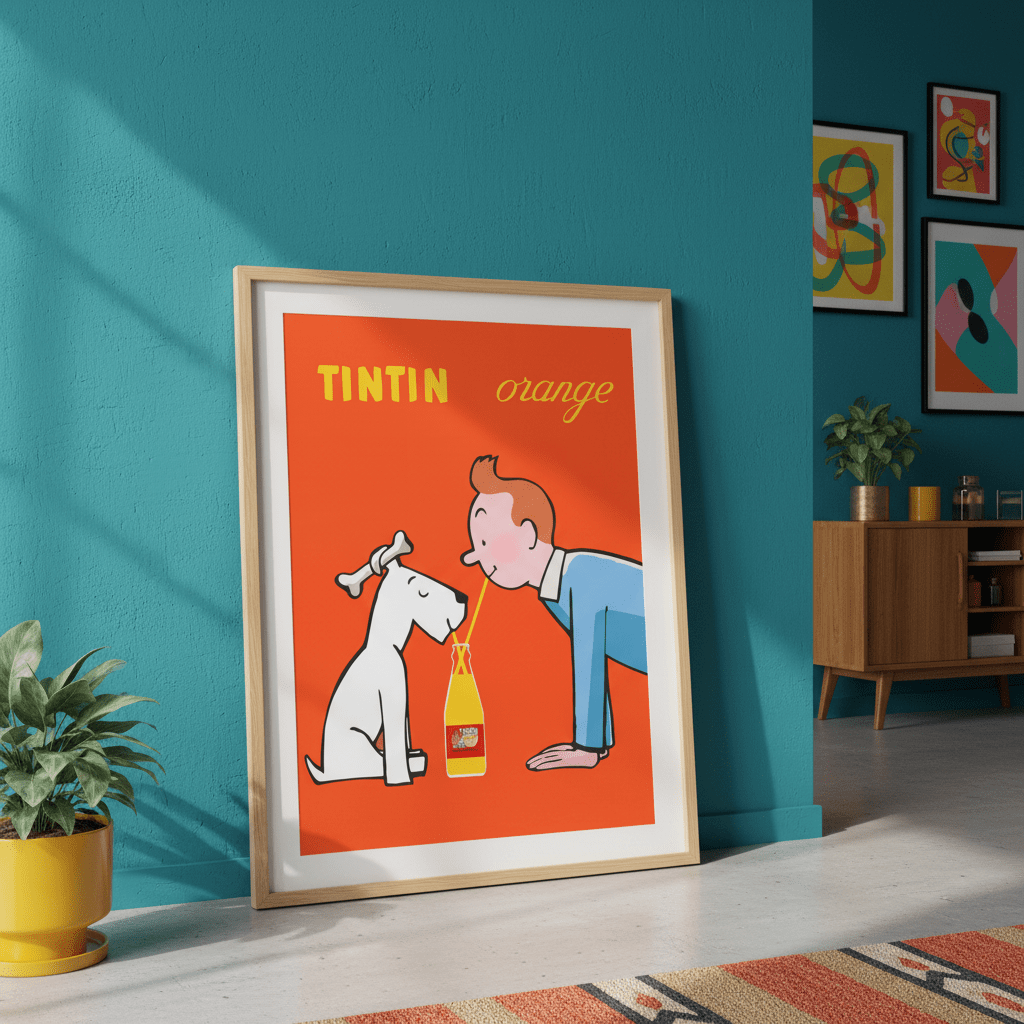 Orange Soda TinTin Wall Art Portrait Vintage Print wall - art - picture - poster