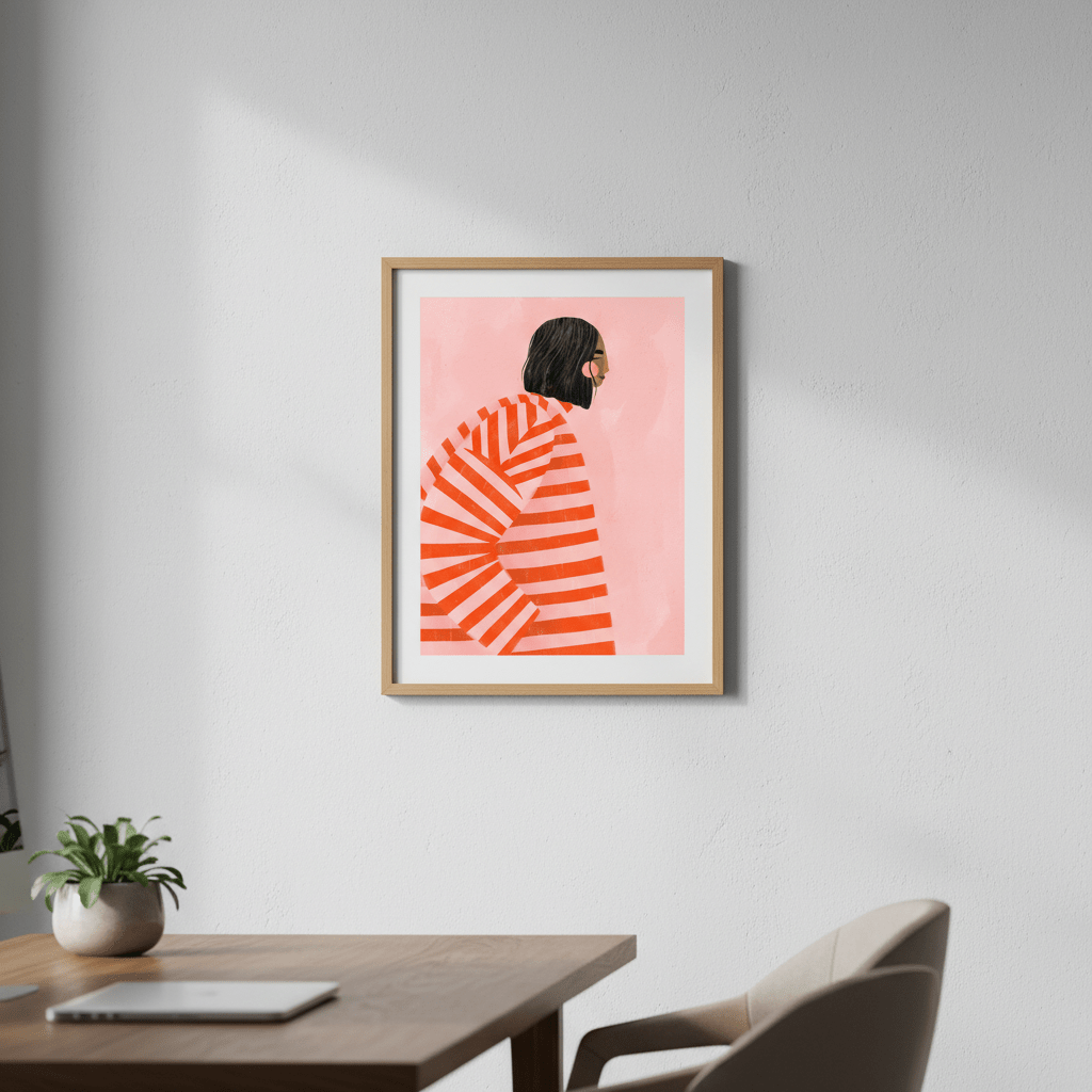 Orange Stripes by Bea Muller wall - art - picture - poster