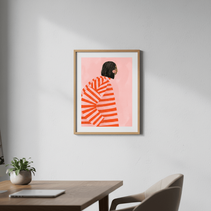 Orange Stripes by Bea Muller wall - art - picture - poster