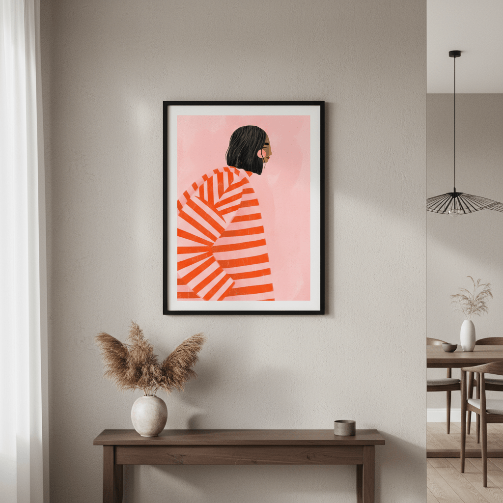 Orange Stripes by Bea Muller wall - art - picture - poster
