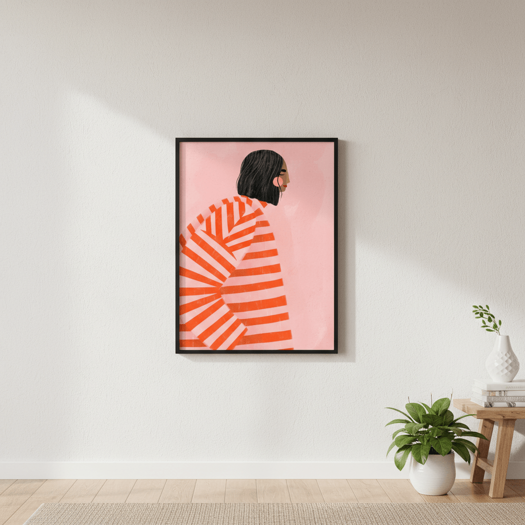 Orange Stripes by Bea Muller wall - art - picture - poster