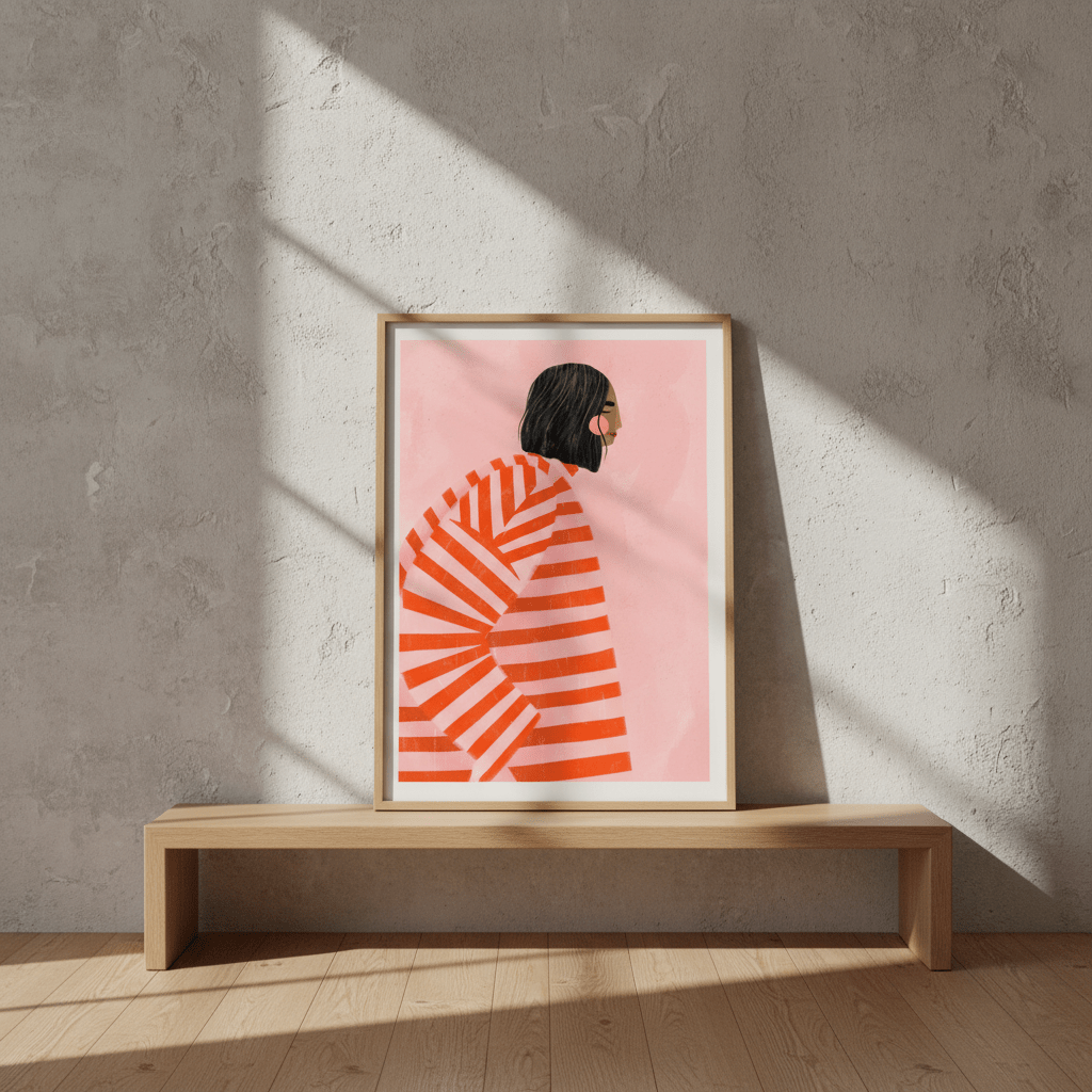 Orange Stripes by Bea Muller wall - art - picture - poster