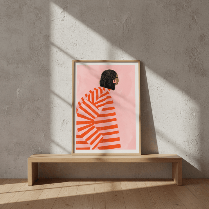 Orange Stripes by Bea Muller wall - art - picture - poster