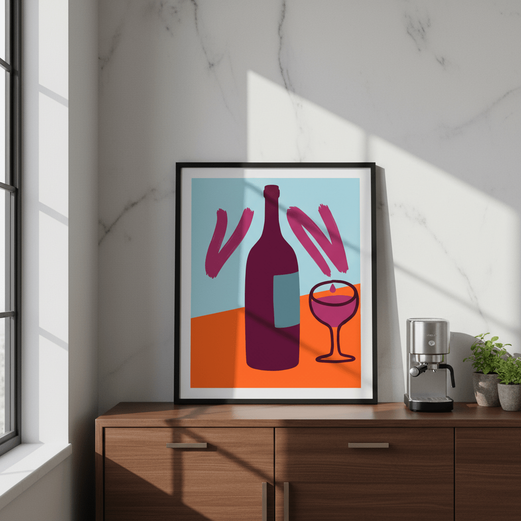 Orange Sunset Vino by Ryan Scott wall - art - picture - poster