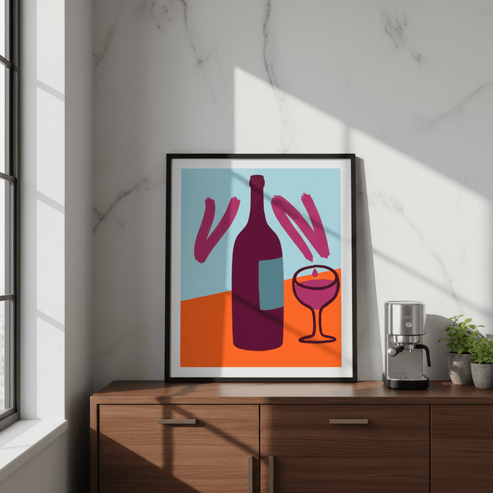 Orange Sunset Vino by Ryan Scott wall - art - picture - poster