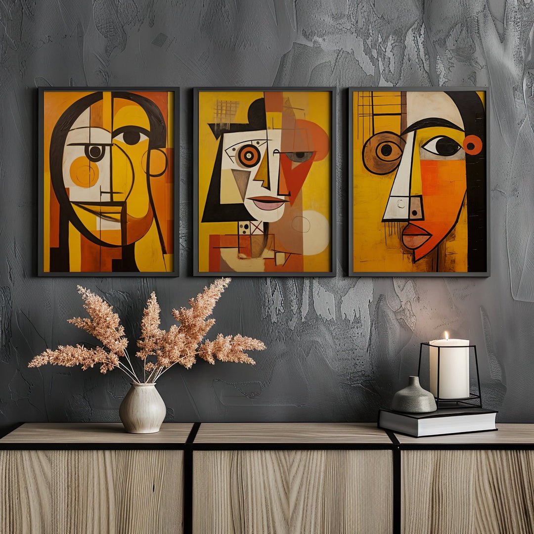 Orange Trio Wall Prints by Pablo Picasso - Style My Wall