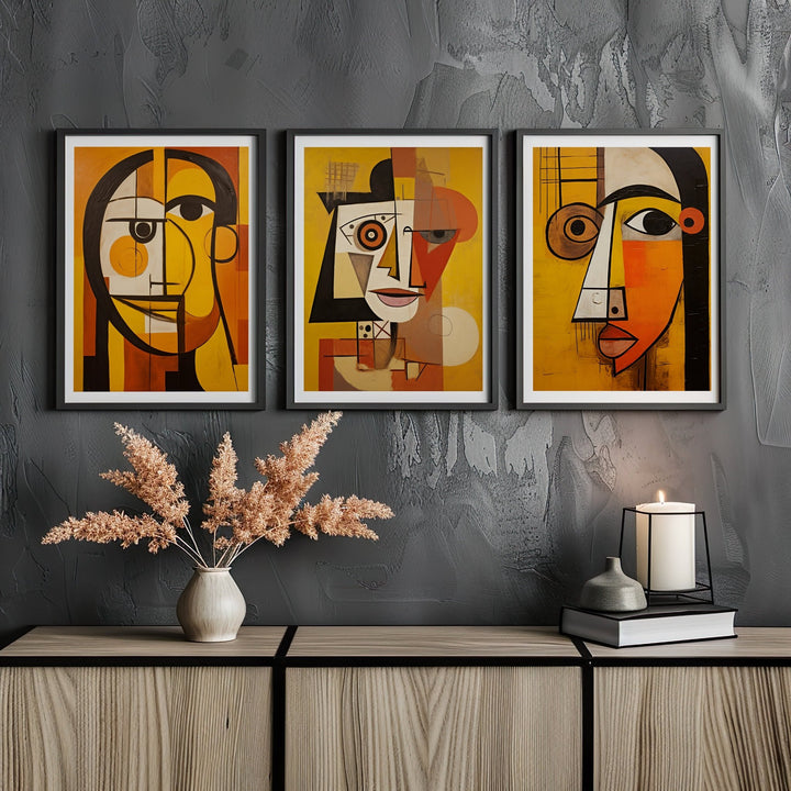 Orange Trio Wall Prints by Pablo Picasso - Style My Wall