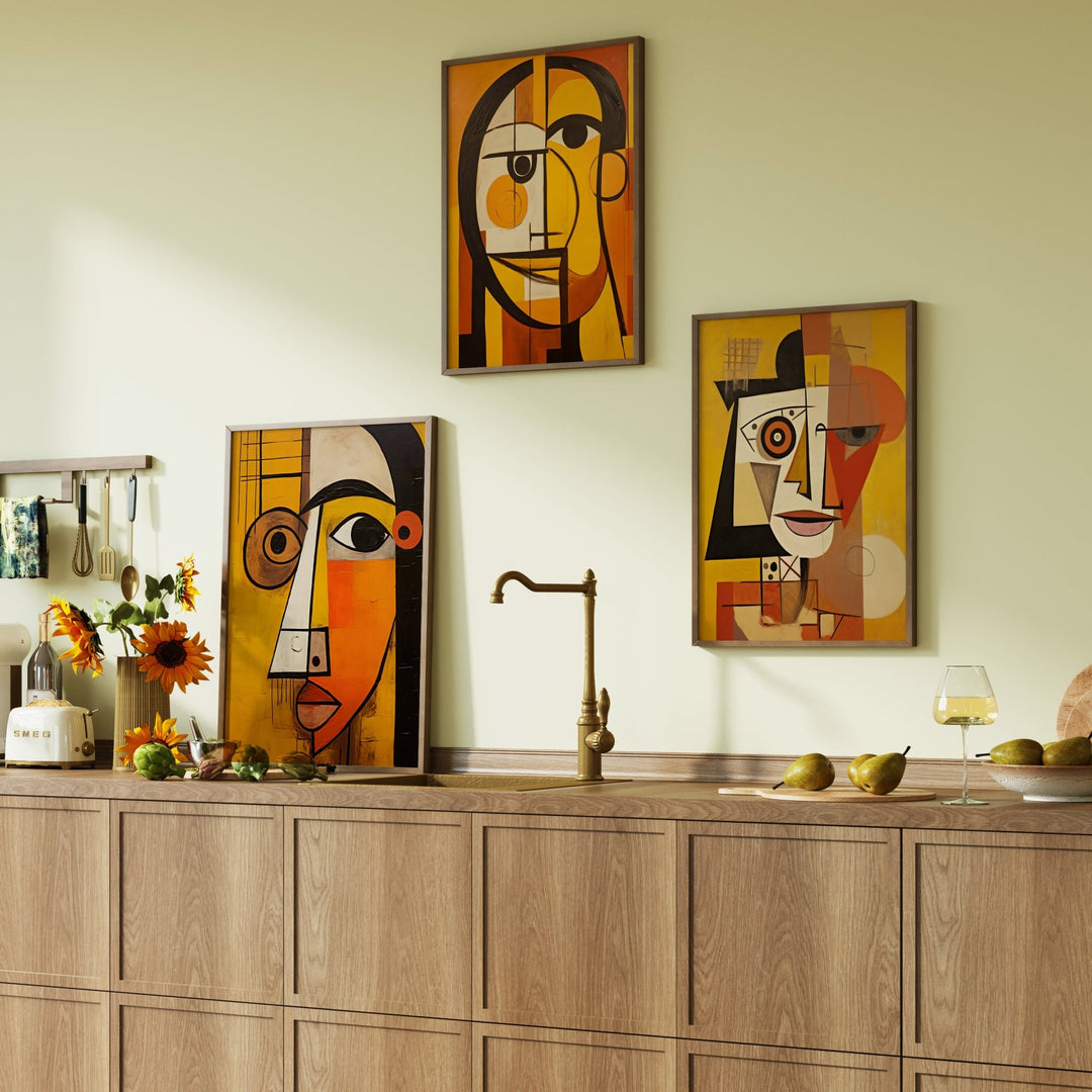 Orange Trio Wall Prints by Pablo Picasso - Style My Wall