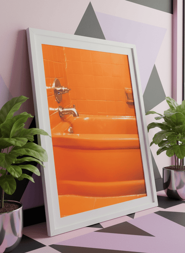 Bold wall art styled in a colourful, eclectic modern home