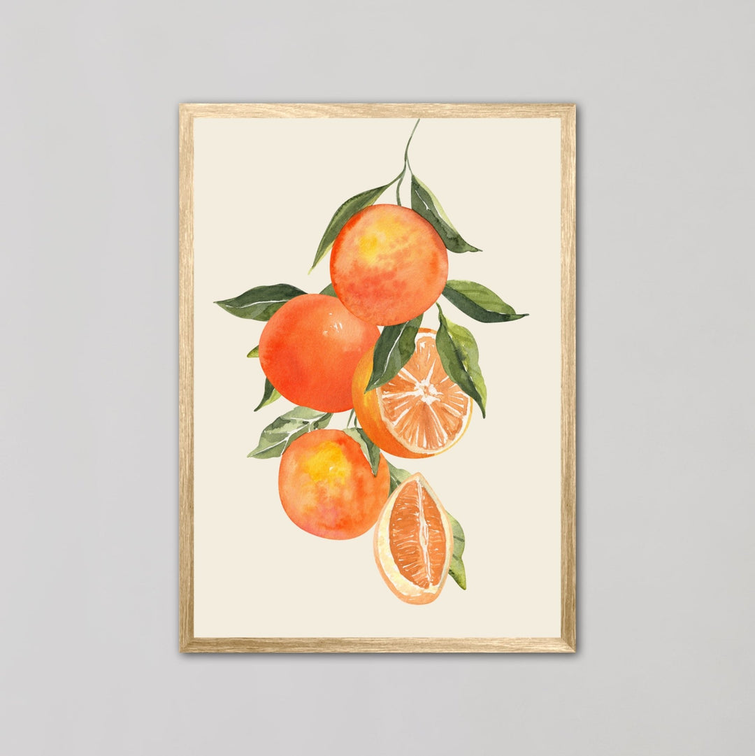 Oranges on Branch Leaves Wall Art - Style My Wall