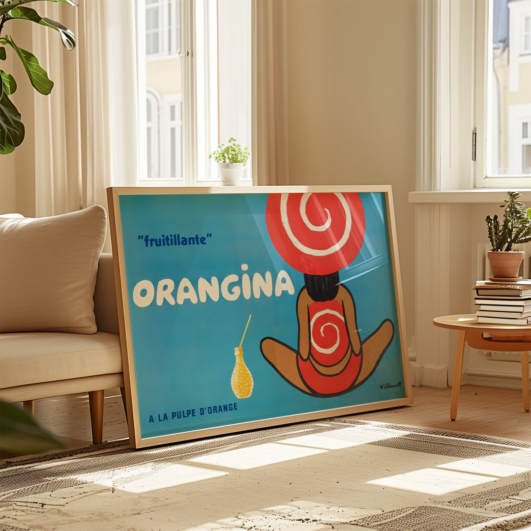Orangina "Fruitillante" Vintage Wall Art by Bernard Villemot - Style My Wall
