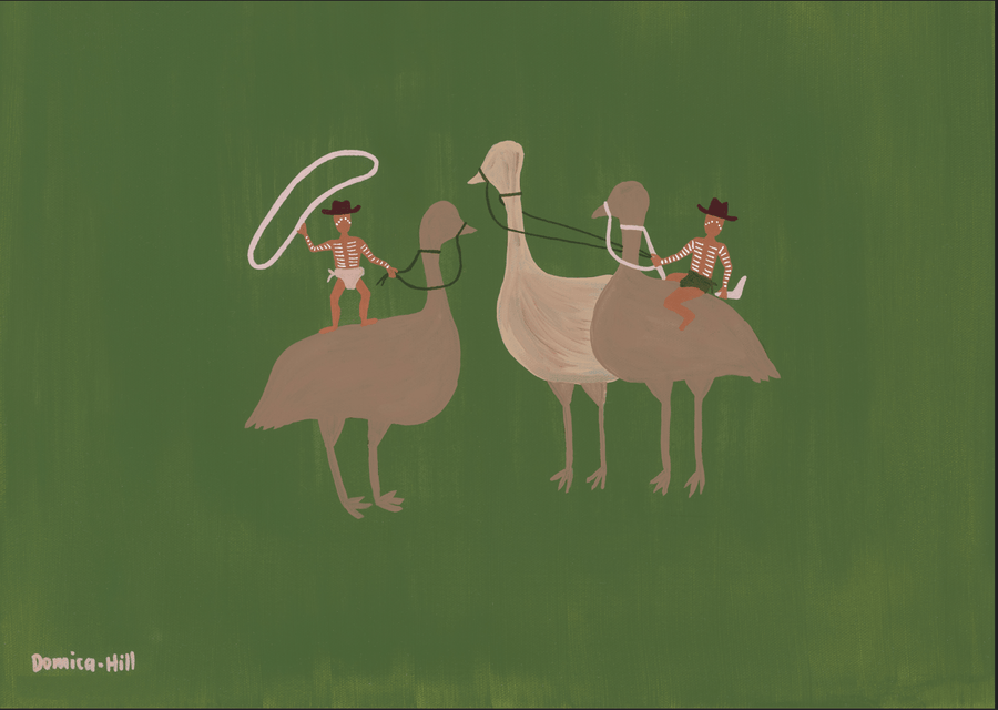 Our Emu Mob Landscape Indigenous Artwork by Domica Hill