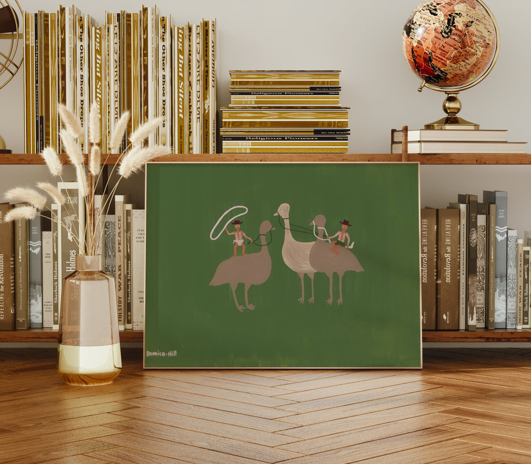 Our Emu Mob Landscape Indigenous Artwork by Domica Hill wall - art - picture - poster