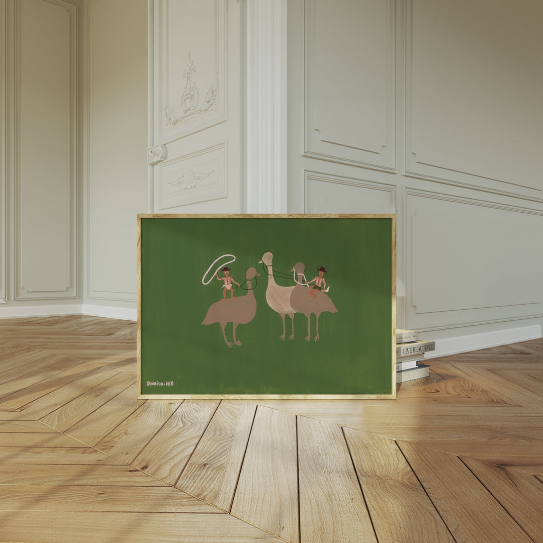 Our Emu Mob Landscape Indigenous Artwork by Domica Hill wall - art - picture - poster