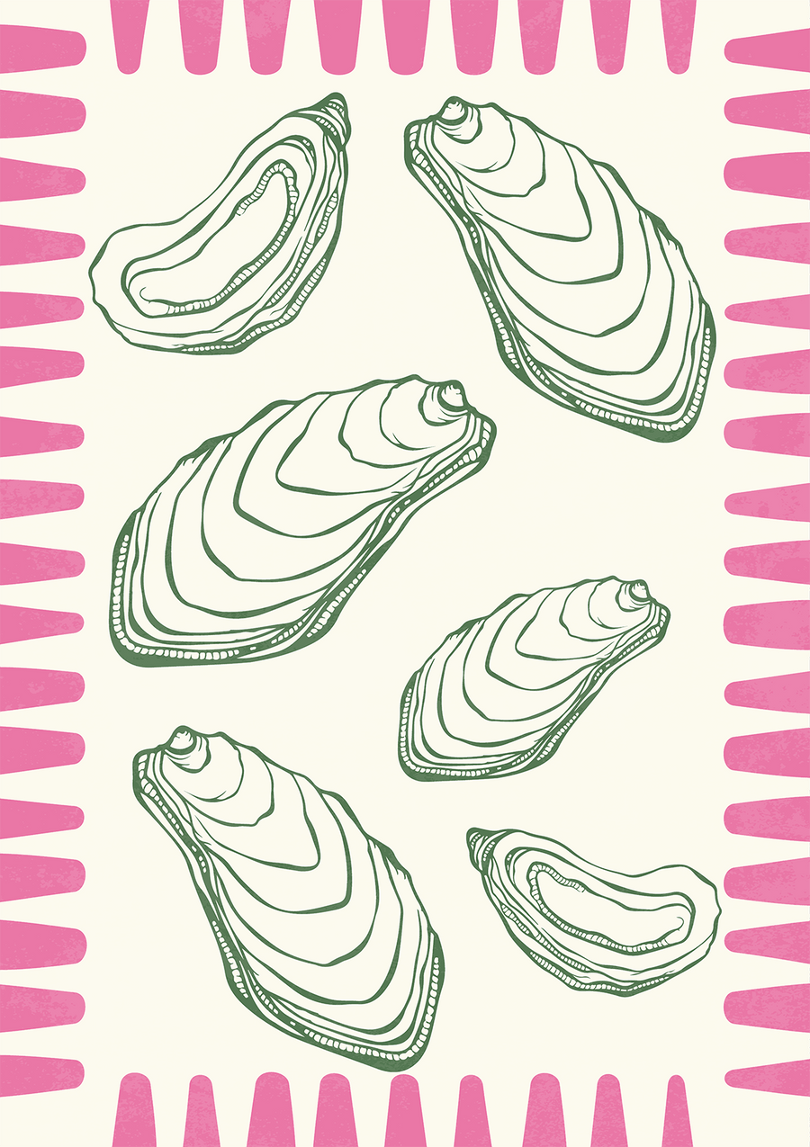Oyster Coastal Wall Print by Lisa Solomoniuk