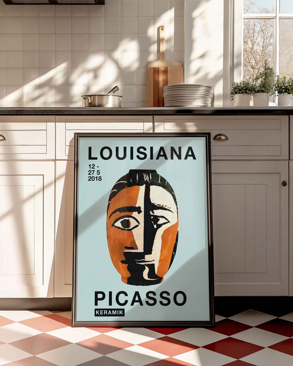 louisana picasso blue wall art large black print kitchen 