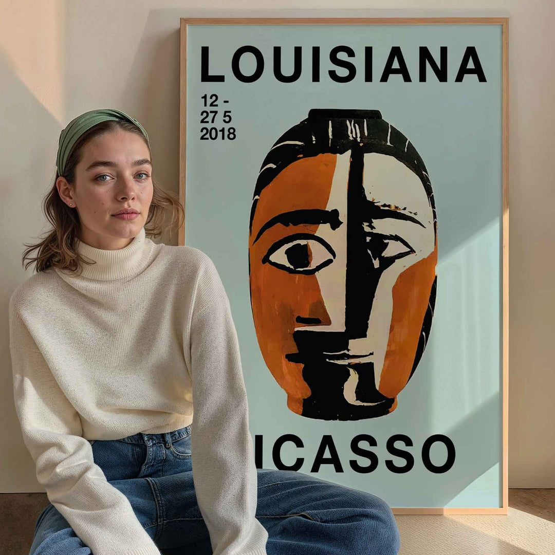 louisana picasso blue wall art large timber print