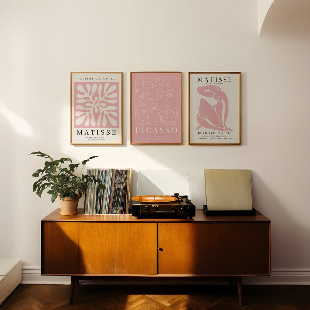 Pablo Picasso & Henri Matisse Pink Trio Set Wall Art - Style My Wall