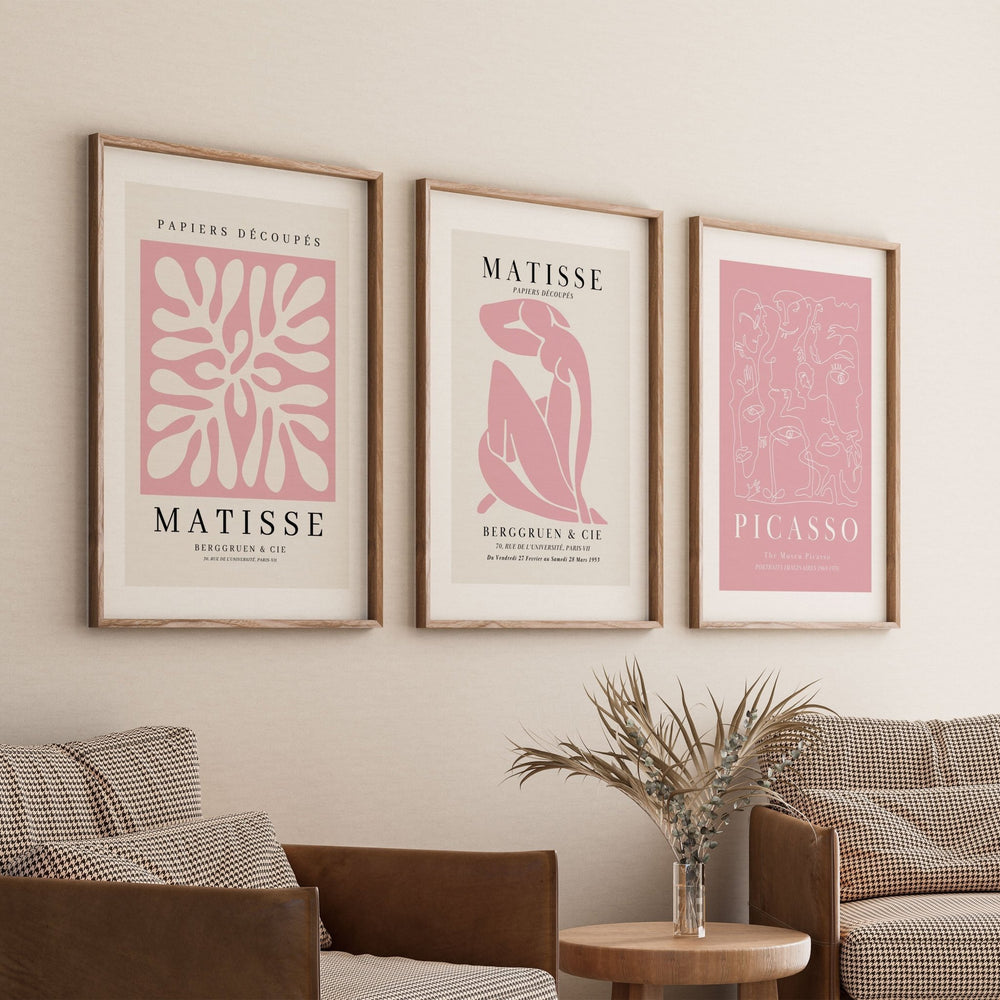 Pablo Picasso & Henri Matisse Pink Trio Set Wall Art - Style My Wall