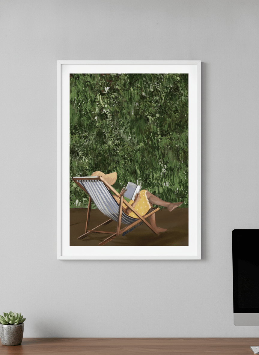 Contemporary wall art featured in a bright modern office workspace