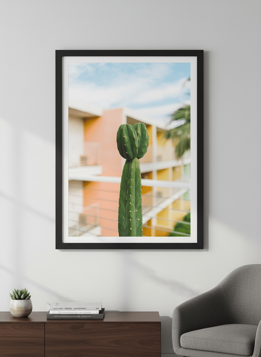 Contemporary wall art featured in a bright modern office workspace