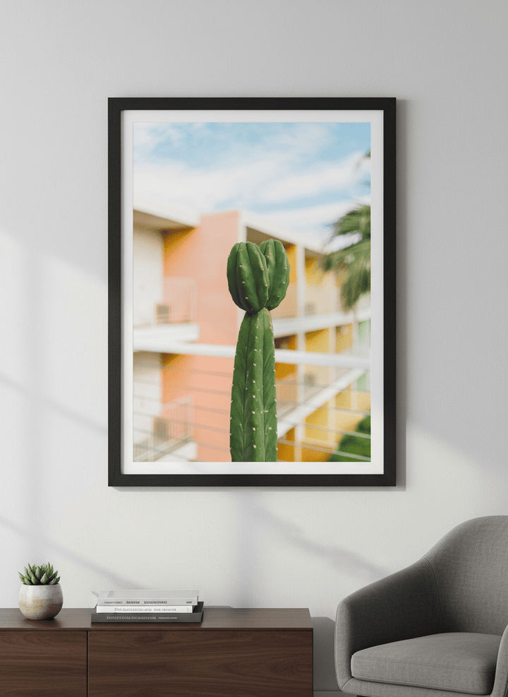 Contemporary wall art featured in a bright modern office workspace