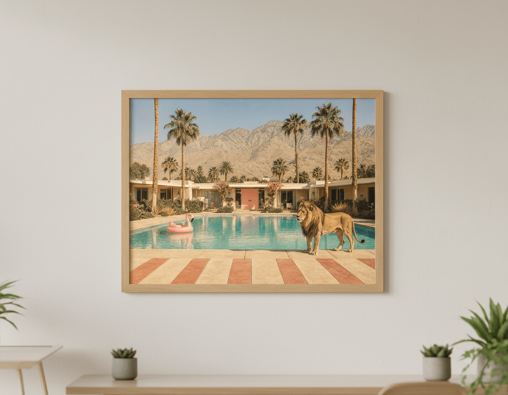 Contemporary wall art featured in a bright modern office workspace