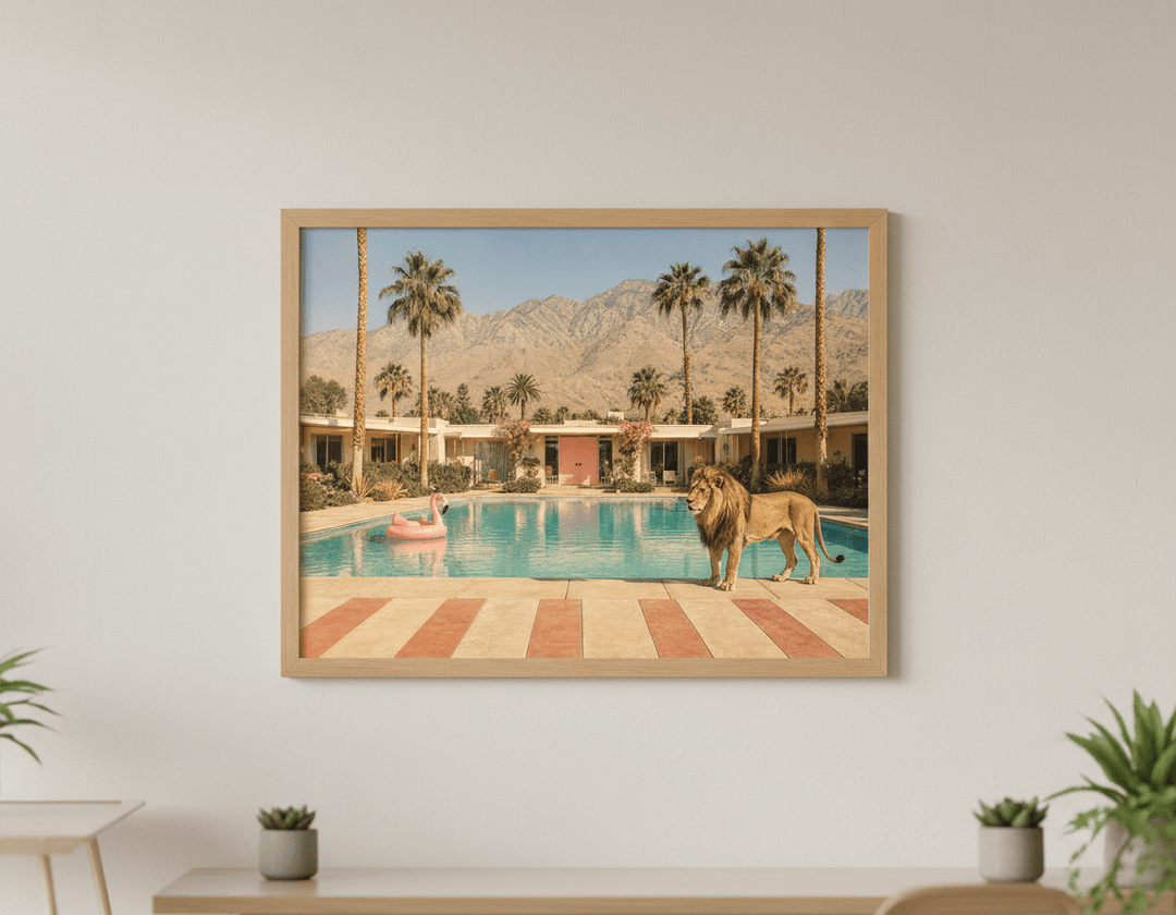Contemporary wall art featured in a bright modern office workspace