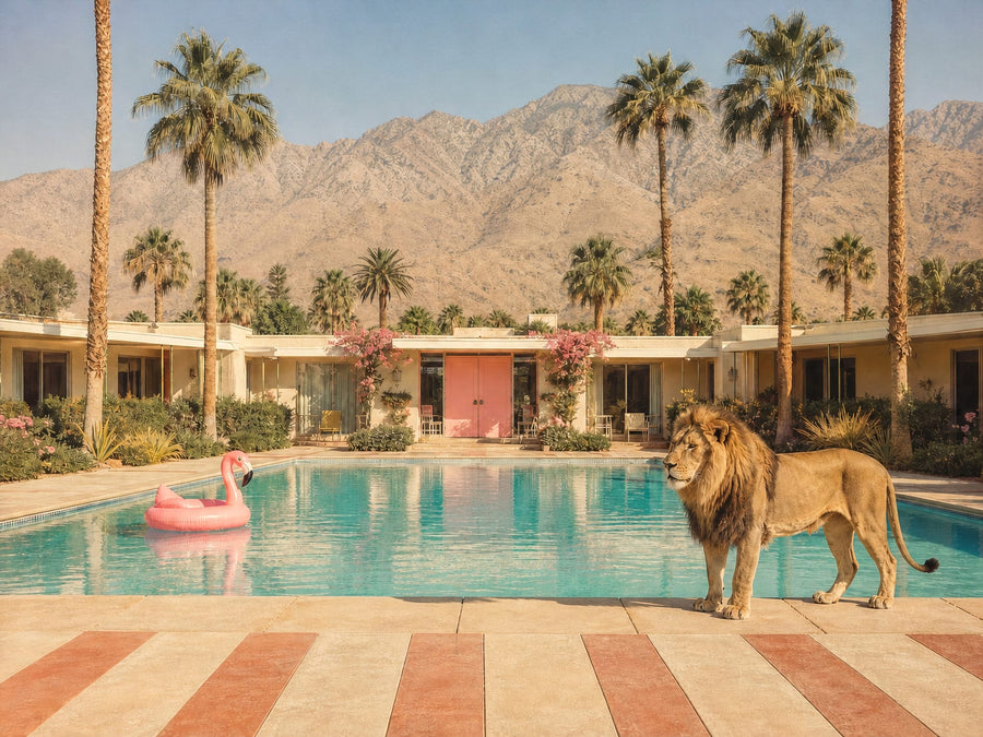 Palm Springs Lion Flamingo Decor