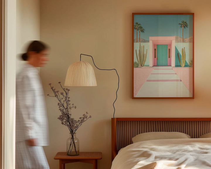 Palm Springs Pastel Colour Home Wall Art,gallery wall timber border
