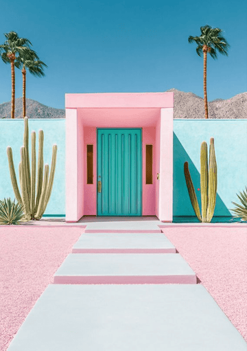 Palm Springs Pastel Colour Home Wall Art,frame