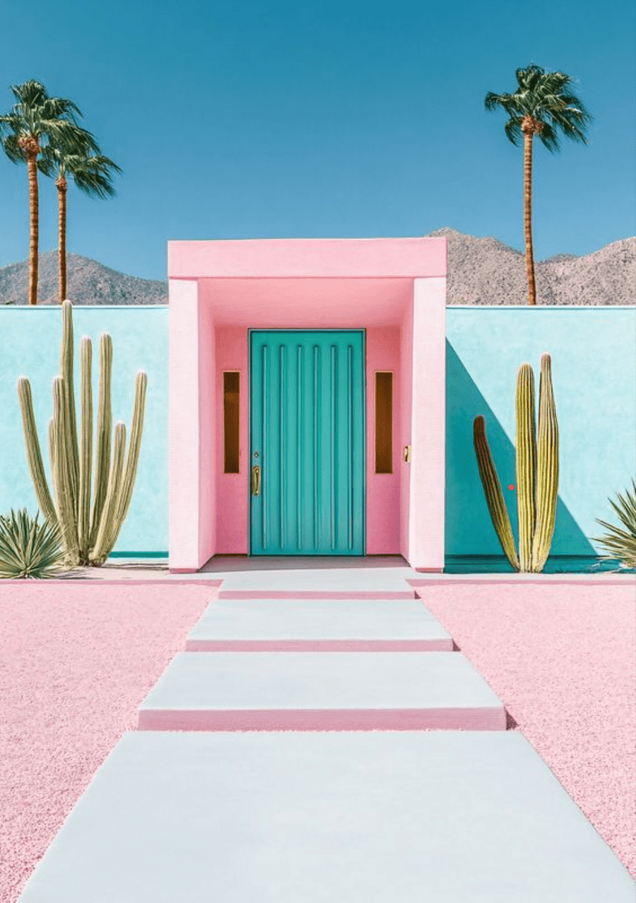 Palm Springs Pastel Colour Home Wall Art
