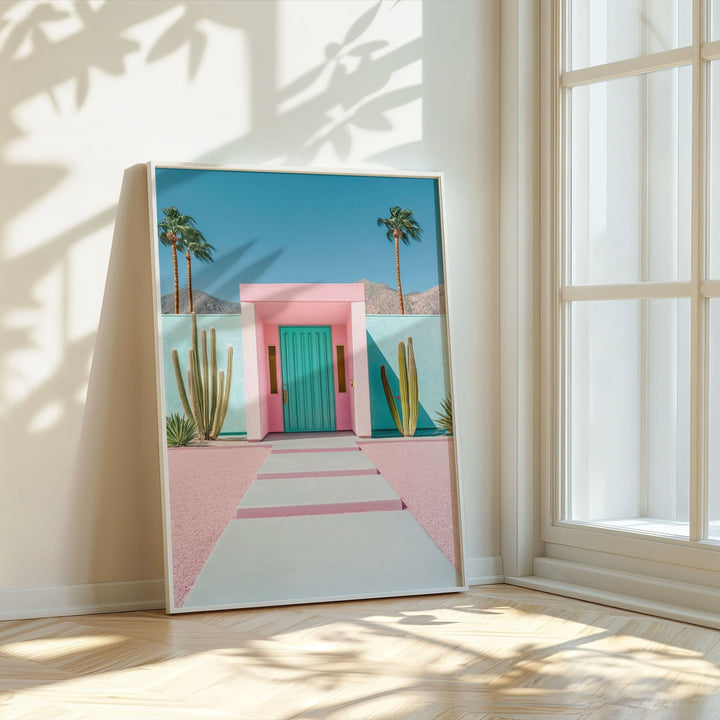 Palm Springs Pastel Colour Home Wall Art,gallery wall timber border