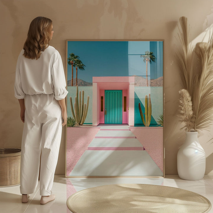 Palm Springs Pastel Colour Home Wall Art,gallery wall timber border