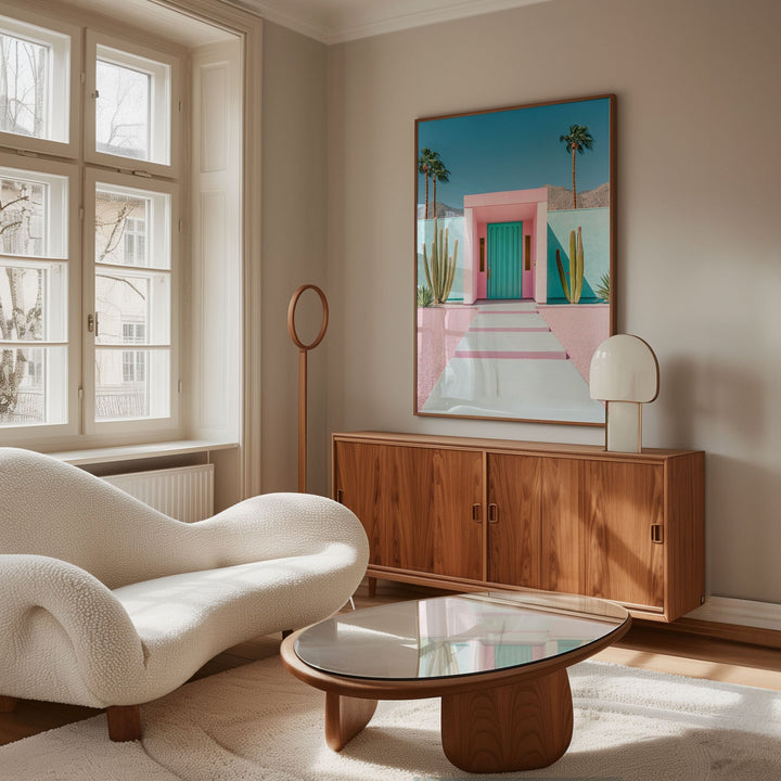 Palm Springs Pastel Colour Home Wall Art,gallery wall timber border