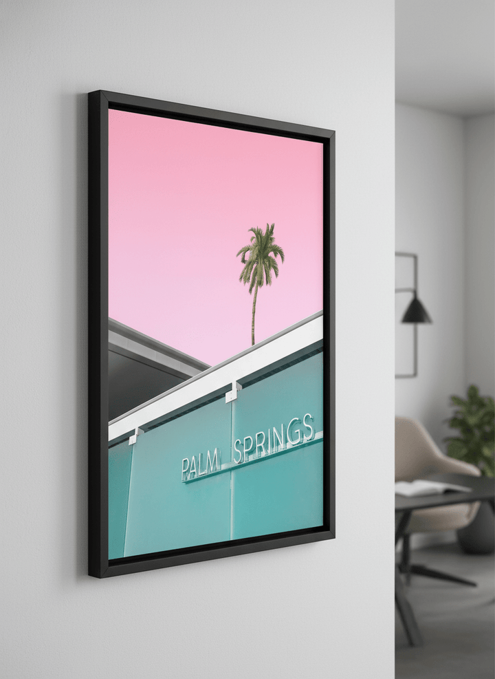 Contemporary wall art featured in a bright modern office workspace