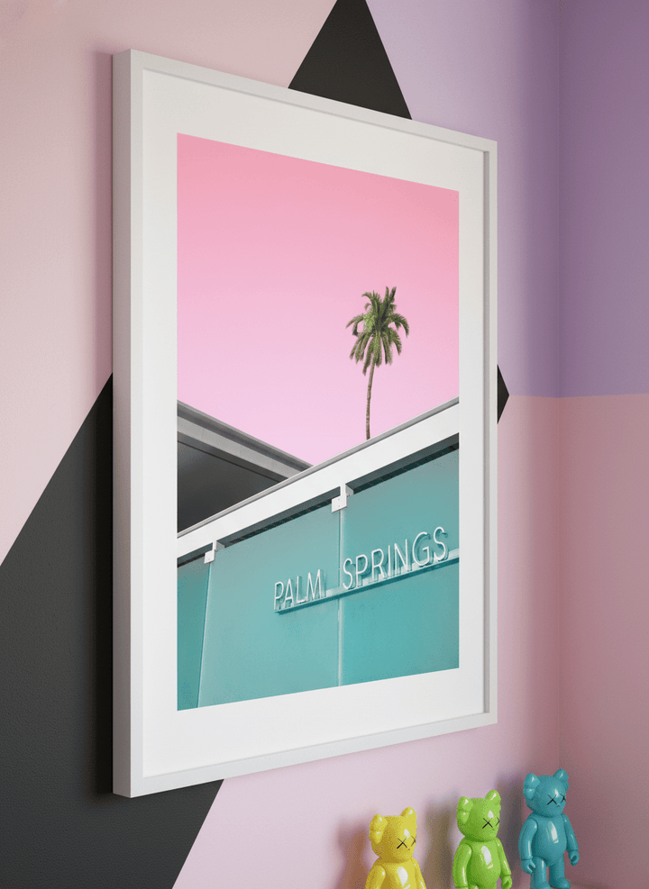Bold wall art styled in a colourful, eclectic modern home